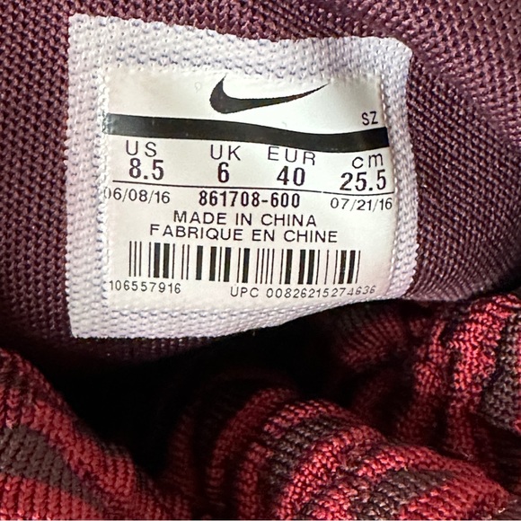 Nike Two Hi Fly Knit Sneaker Boot 8.5 Deep Burgundy - Picture 7 of 8